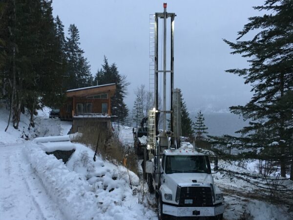 Residential water well drilling on rural property