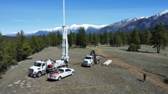 Owen's Drilling fleet and equipment on site